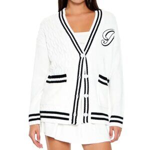 Forever 21 Paris Cable Knit Cardigan Sweater